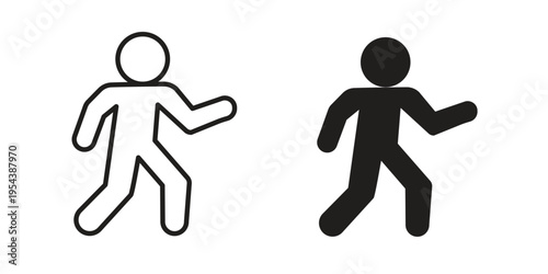 Pedestrian icon. Vector linear icons. Editable stroke vector illustration