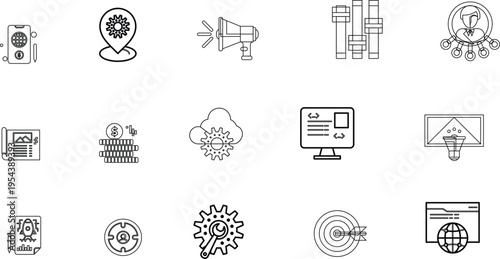 Set of 16 business icons vector