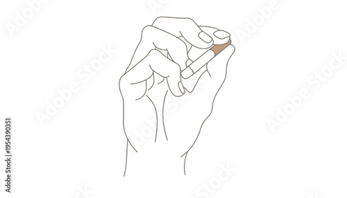 A hand holding a white marker in a vector illustration style