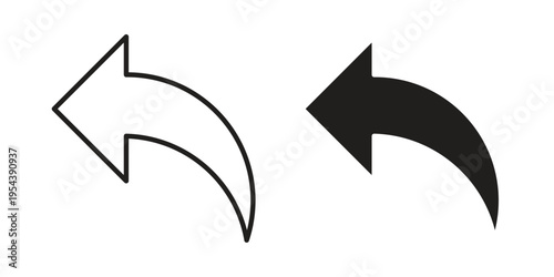 Reply icon. Vector linear icons. Editable stroke vector illustration