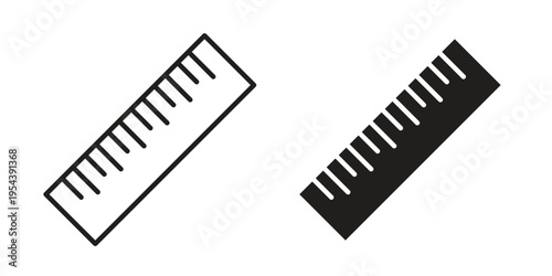 Ruler icon. Vector linear icons. Editable stroke vector illustration