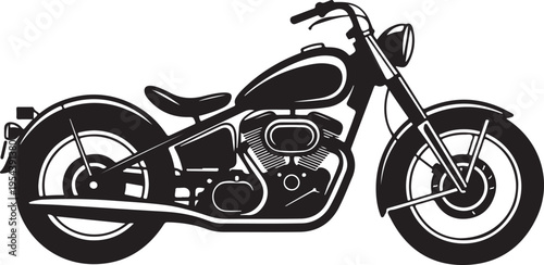 Vintage motorcycle silhouette, chopper style, chopper bike, cruiser, custom bike, classic, old school, retro, transport, vehicle, power, freedom