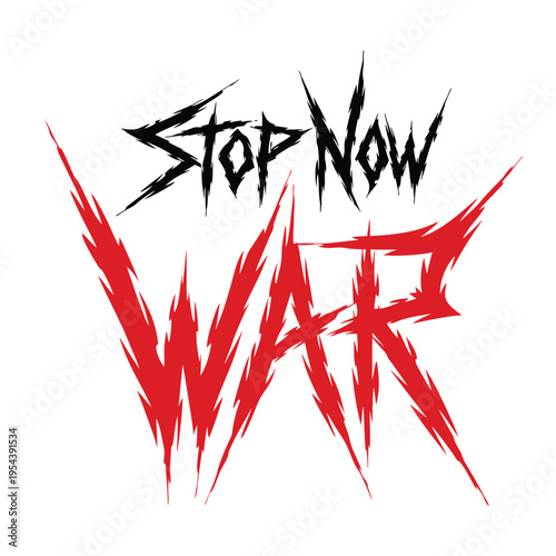 Stop War Typography Protest Illustration with Red and Black Grunge Style