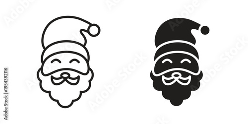Santa Claus icon. Vector linear icons. Editable stroke vector illustration