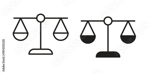 Scales icon. Vector linear icons. Editable stroke vector illustration