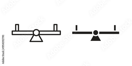 Seesaw icon. Vector linear icons. Editable stroke vector illustration