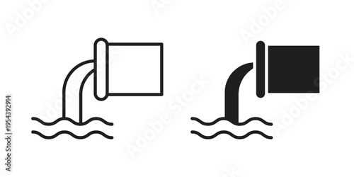 Sewage icon. Vector linear icons. Editable stroke vector illustration