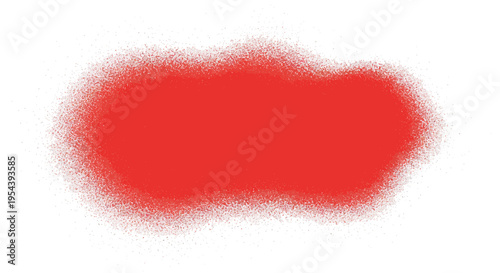 Abstract Red Paint Splatter Blob with White Outline and Particles on White Background