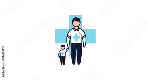 Doctor and Child Standing Together.