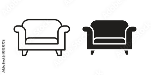 Sofa icon. Vector linear icons. Editable stroke vector illustration
