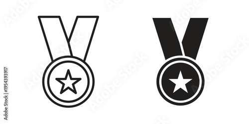 Sports medal icon. Vector linear icons. Editable stroke vector illustration