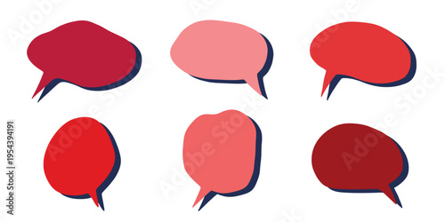 Set of hand drawn speech bubble Blank empty message box Textbox frame for banners, price tags, stickers, design