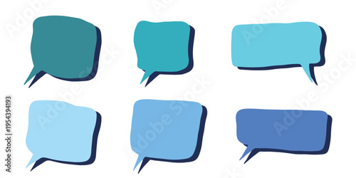 Set of hand drawn speech bubble Blank empty message box Textbox frame for banners, price tags, stickers, design