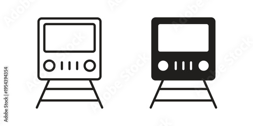 Subway icon. Vector linear icons. Editable stroke vector illustration