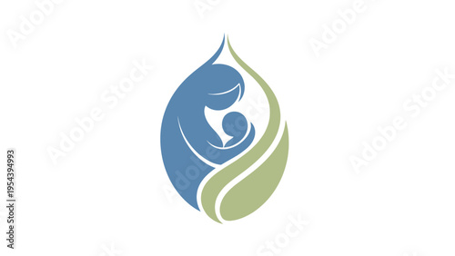 Mother and Baby Logo Design Element.