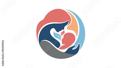 Stylized Pregnant Belly with Fetus Illustration.