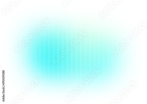Cyan blue ribbed glass blob on transparent background