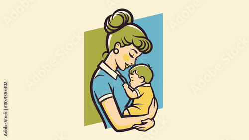 Mother Holding Baby Close to Her.