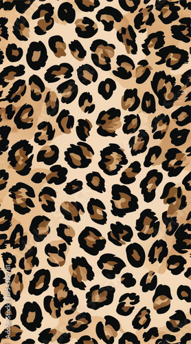 This beautiful and fashionable leopard print seamless pattern offers a wild and exotic animal skin texture for various design projects.
