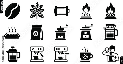 Coffee and tea related icons and symbols