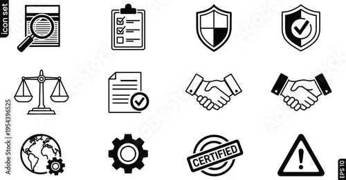 Business security and compliance icons