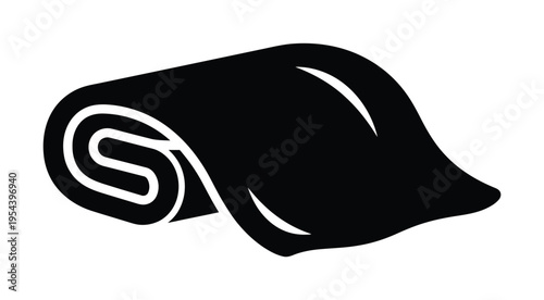 Vector of a rolled-up fabric or towel lying on a flat surface