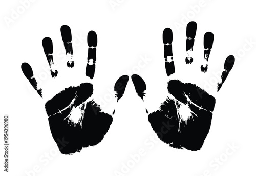 Handprint illustration of two palms in vector style
