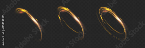 Curve golden line light effect. Smooth holiday light line with lighting effects. Light cool whirlwind. curve light effect