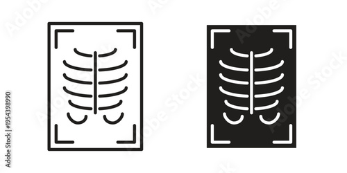 X-ray scan icon. Vector linear icons. Editable stroke vector illustration