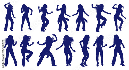 Dancing Silhouettes: Diverse Poses of Women in Motion