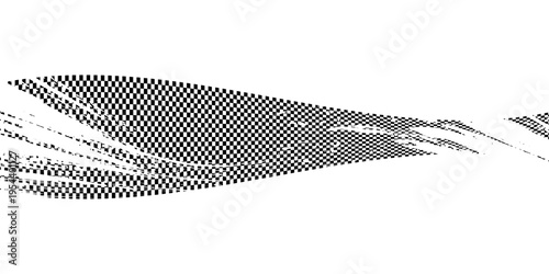 Rectangle frame with checkered print on borders. Rectangular vignette with checkerboard, race flag or chess game pattern isolated on white background. Vector graphic illistration.vector