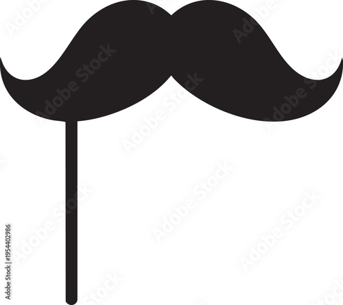 Vector mustache icon on stick