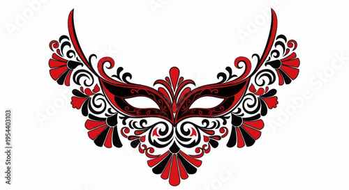 Elegant Venetian Masquerade Mask with Floral Ornate Design