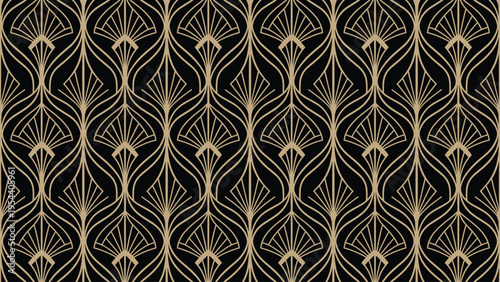 Elegant Gold Art Deco Pattern Seamless Background Design.