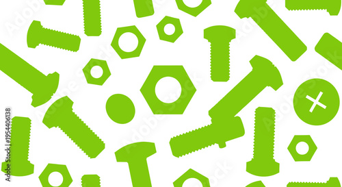 Green Bolts and Nuts Pattern