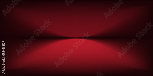 Abstract gradient podium background. Empty red 3D studio background. Clean scene for product presentation mockup template. eps 10