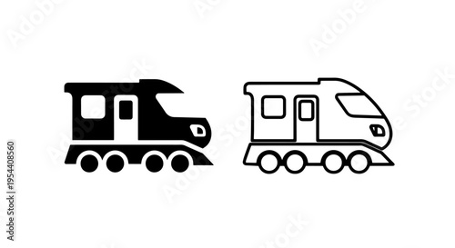 Bullet train icon - sleek black and white vector graphic with high speed