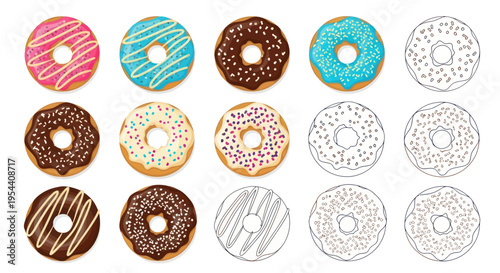 Assorted Delicious Donuts Assortment - Sweet Treats Collection