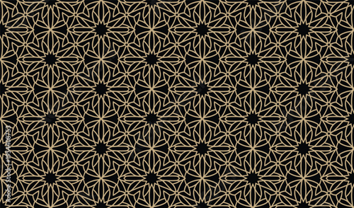 Elegant Intricate Golden Geometric Pattern Seamless Abstract Design.