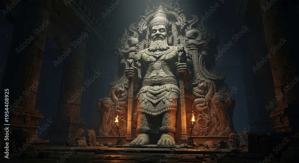Fototapeta premium Ancient stone statue temple.