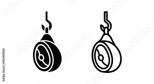 Pulley hook icon - industrial hoist