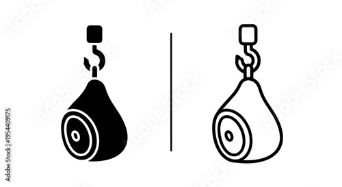 Meat hook icon - ham on meat hook