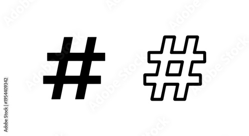 Hashtag icon symbol for social media and keywords