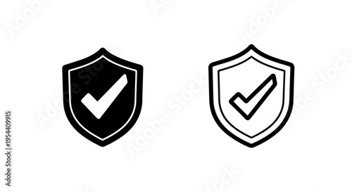 Security shield with checkmark icon for protection, safety, and verified services