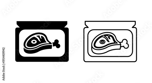 Packaged meat leg icon representing food products and raw ingredients