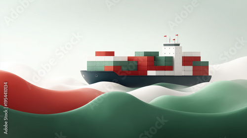 Cargo Ship Navigating the S...