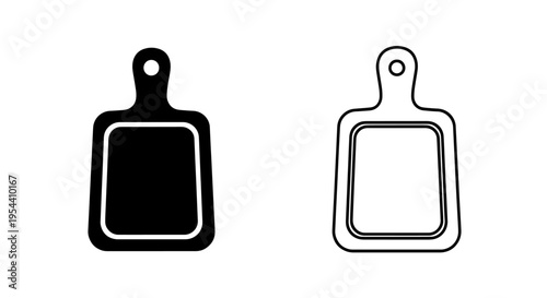Cutting chopping board kitchen food prep icon solid outline vector graphic