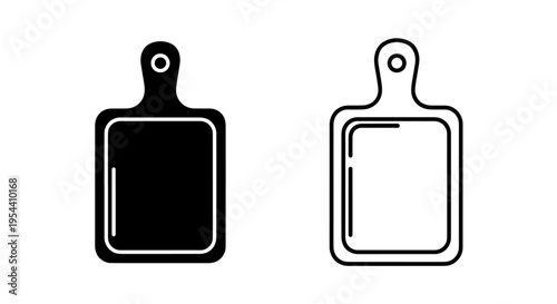 Cutting chopping board kitchen food prep icon solid outline vector graphic