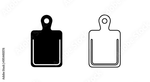 Cutting chopping board kitchen food prep icon solid outline vector graphic