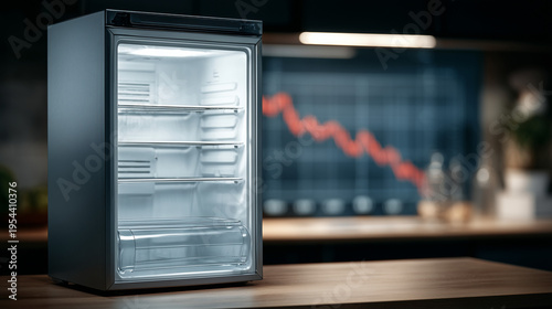 Empty Fridge: The open frid...